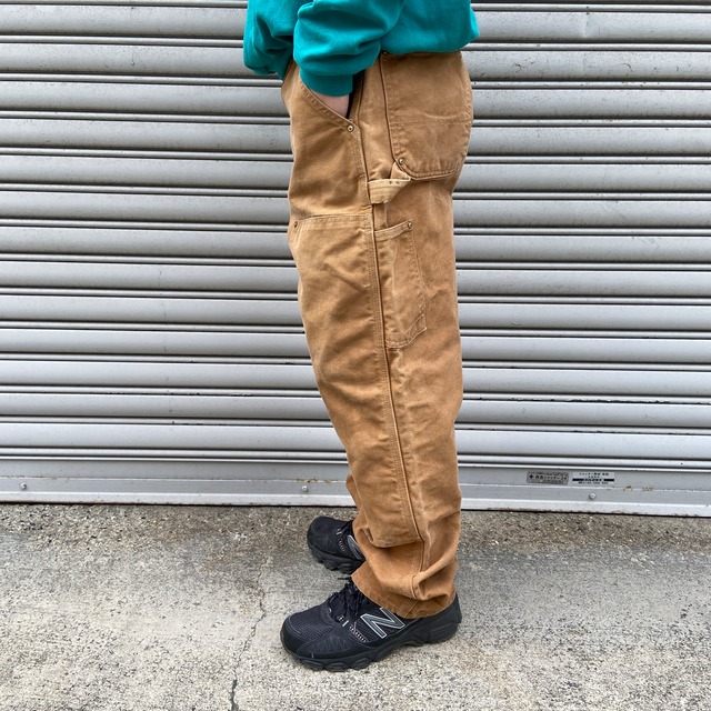 USA製 カーハート ダブルニーダックペインターパンツ　フェード　W34L30