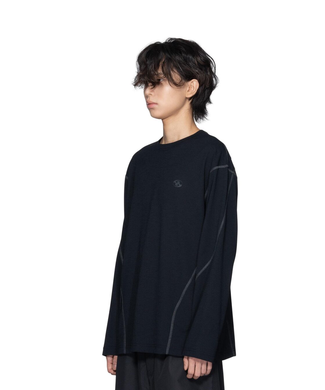 SAN SAN GEAR] 23FW STITCH LONG SLEEVES BLACK 正規品 韓国ブランド 