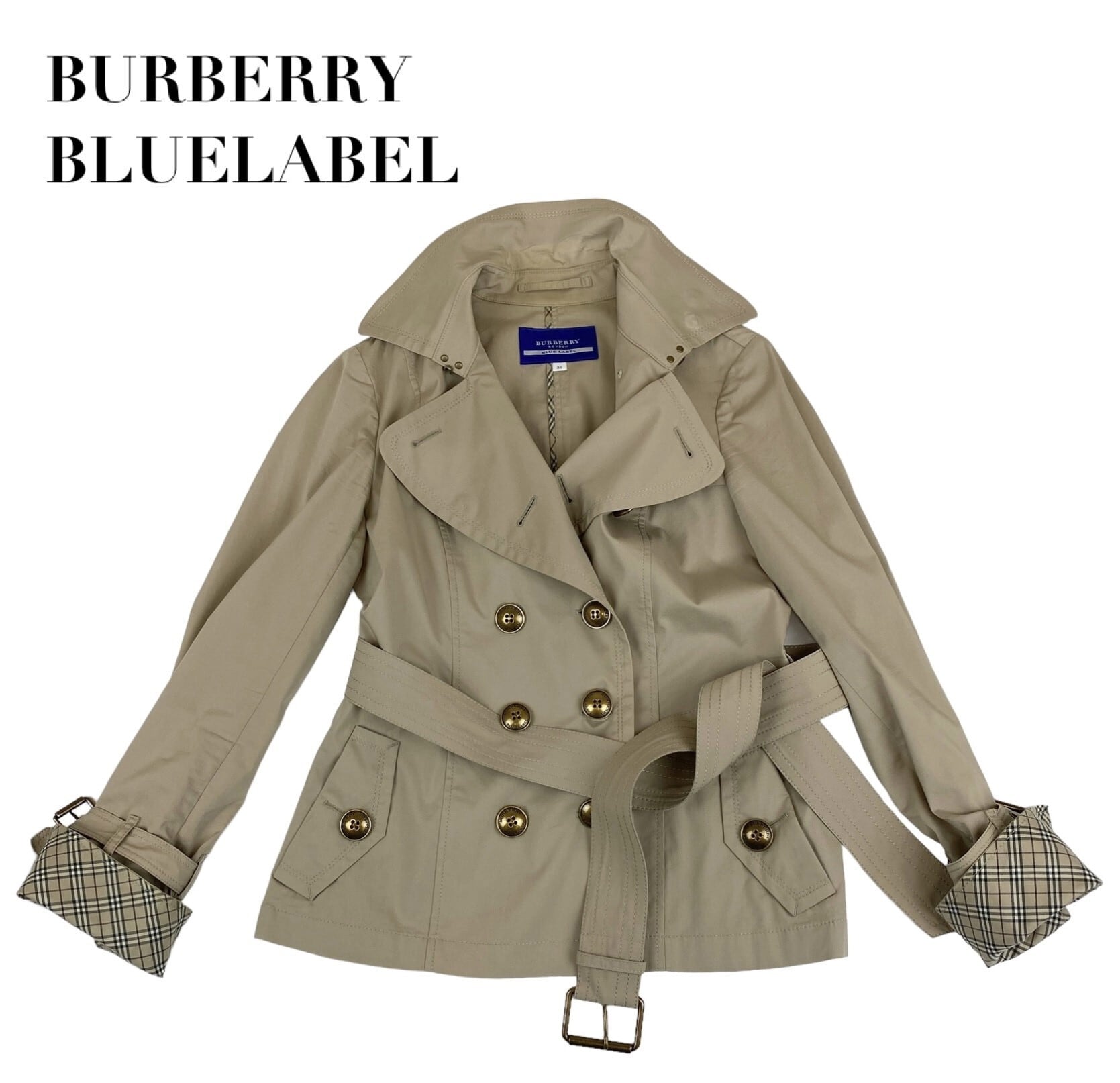 中古 バーバリー ブルーレーベル BURBERRY BLUELABEL ショートコート