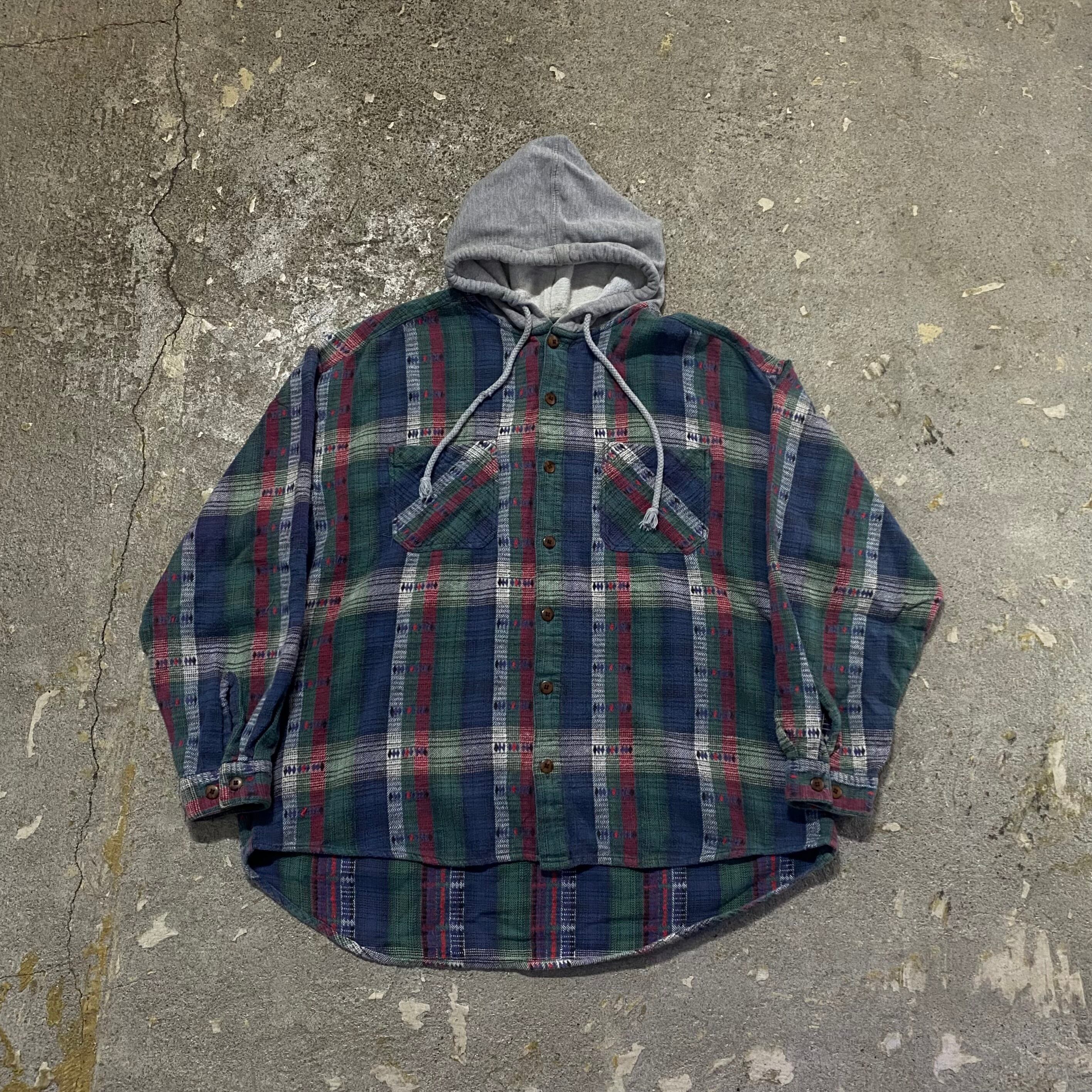 90s〜 WEEKENDS flannel shirt hoodie【仙台店】