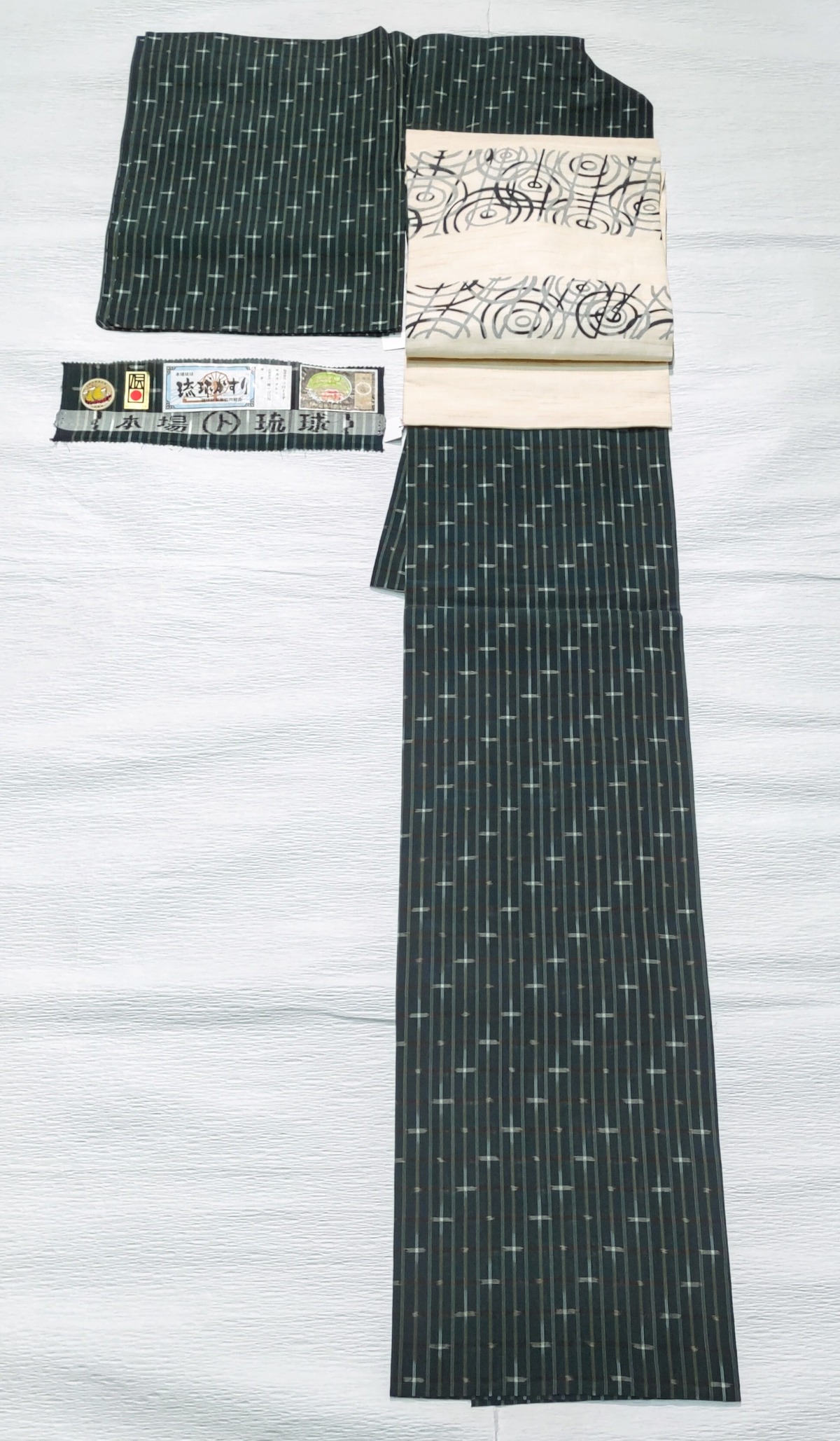 本場琉球かすり証紙つき〜深い緑色の夏琉球絣 未使用品〜 | リサイクル 