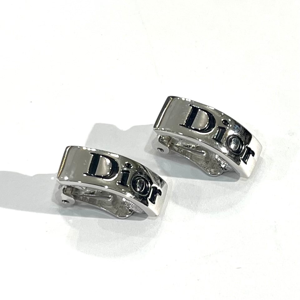 Christian Dior】2699 DIOR ロゴイヤリング／メタル／ディオール ロゴ