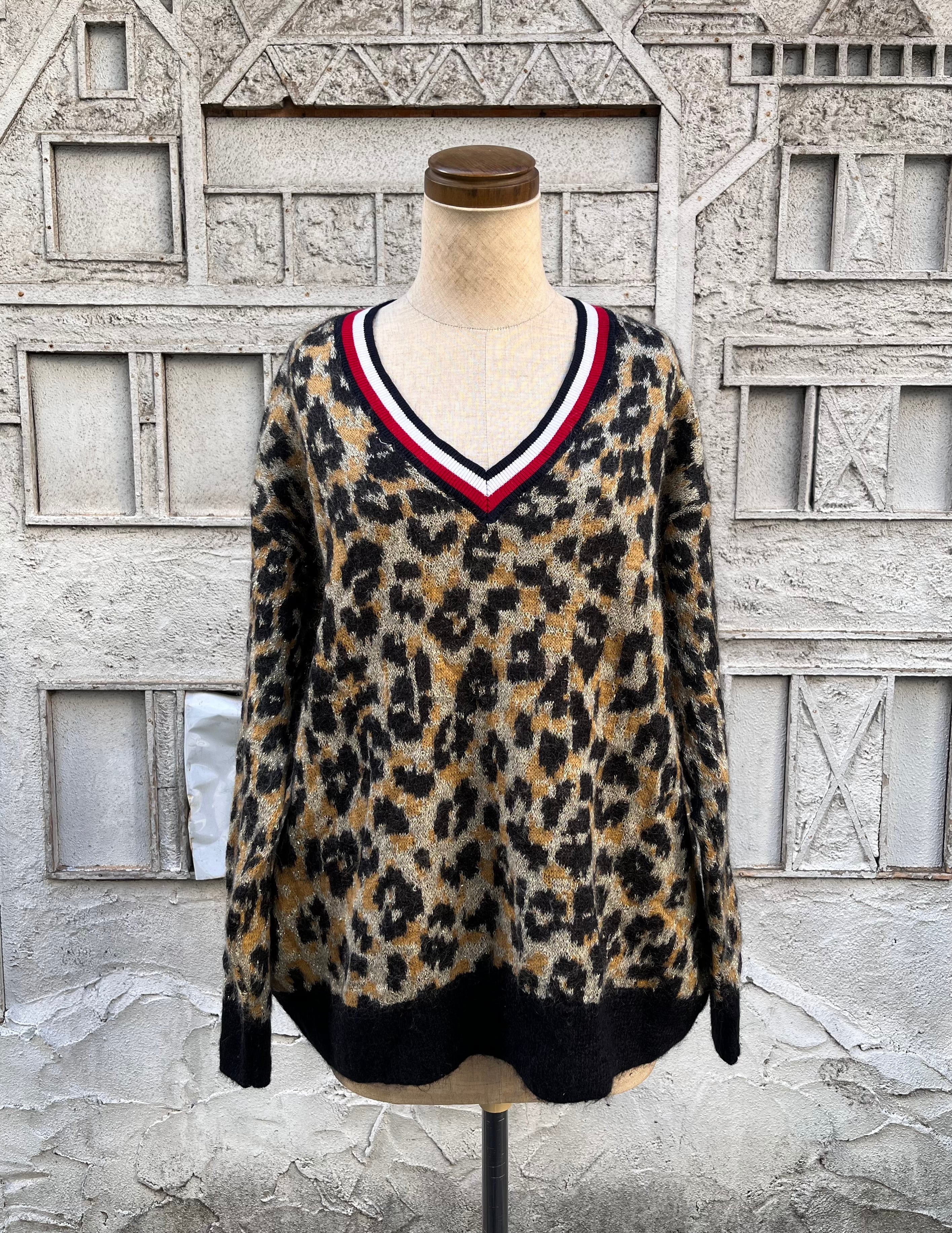 "TOMMY HILFIGER" leopard lame knit