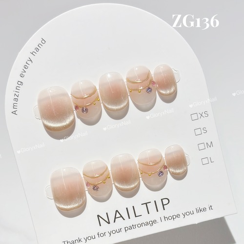ZG136　ネイルチップ　サイズXS/S/M/L  Lサイズあり