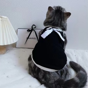 【PET】4色展開白黒配色のリボン付きキャミソールORタンクトップ