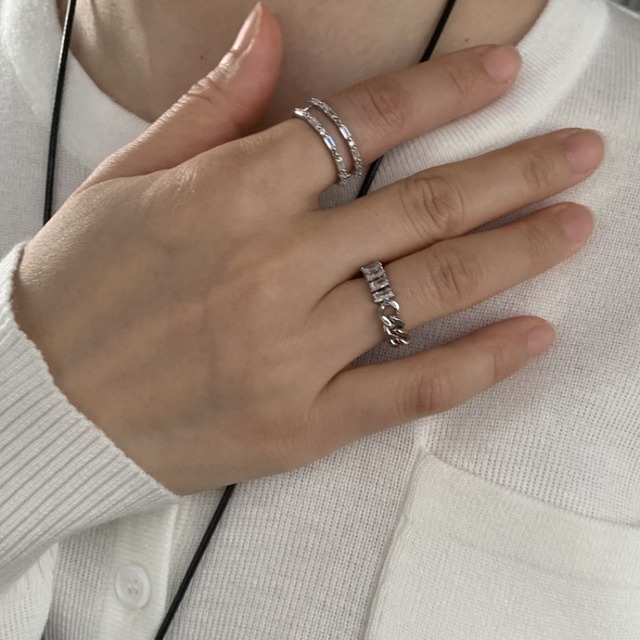 silver ring 2-piece set　J00456