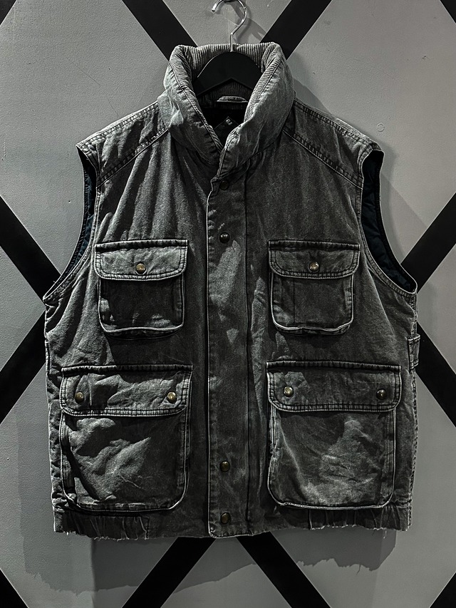 【X VINTAGE】"Eddie Bauer" Multi Pocket Design Vintage Loose Down Vest