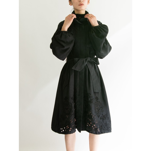 【KEITA MARUYAMA】Made in Japan 100% Silk Lace Mods Coat（ケイタマルヤマ 日本製シルク レースモッズコート ワンピース）