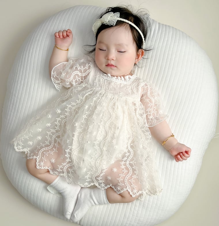77％以上節約 ベビードレス ヘアバンド付き ロンパース 韓国子供服 新生児 90