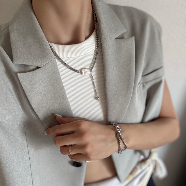 バロックパール ×チェーンネックレス ［SSN062］