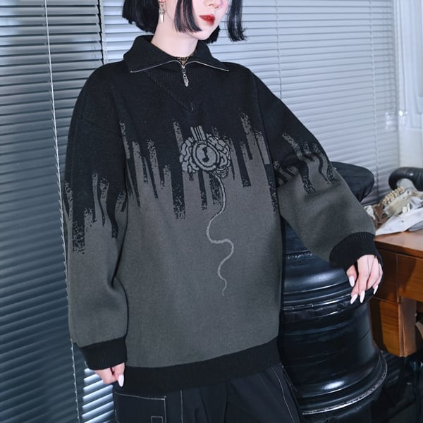 ハイネックハーフジップグラデーションプルオーバー(ruf_02584)