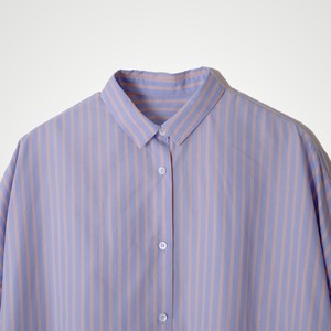 BALLOON SLEEVE SHIRT / BLUE × PINK