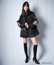 シフォンリボンニットハット (BLACK)　CQ-45508