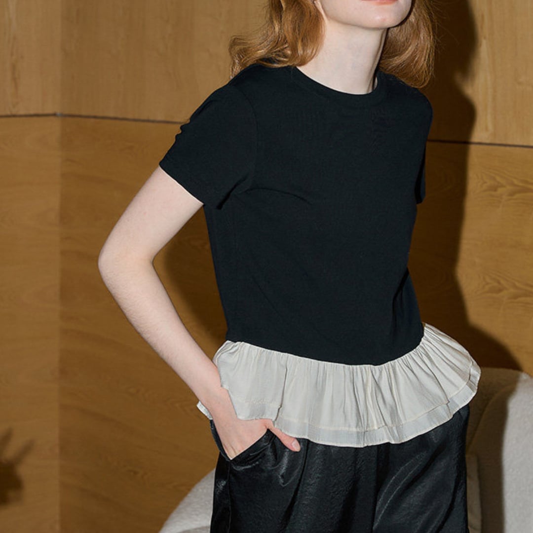 ruffle hem peplum top