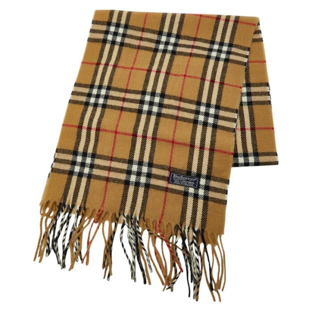 バーバリー ノバチェック マフラー ベージュ マルチカラー ウール レディース BURBERRY 【中古】