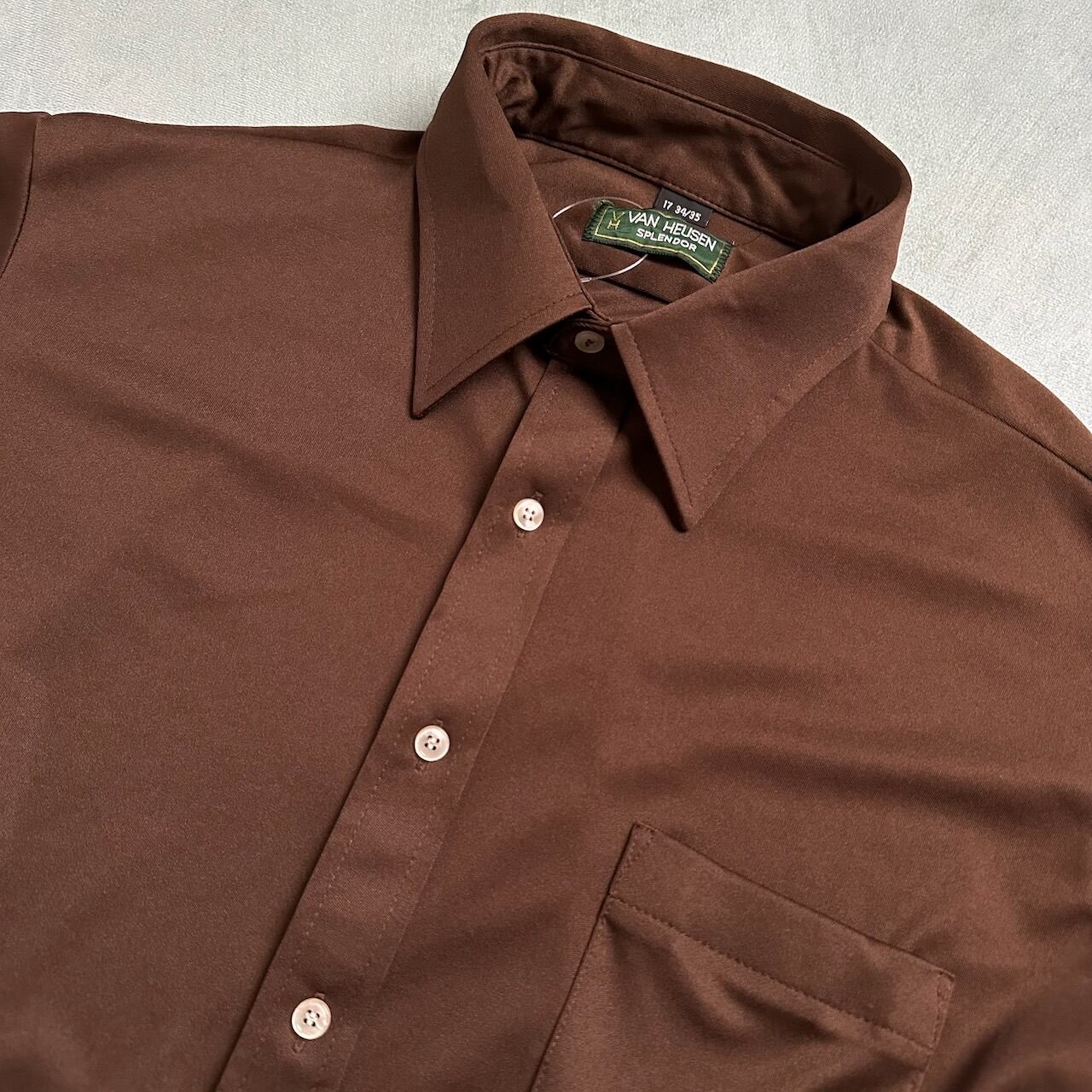 希少 50s Van Heusen レーヨン ギャバ 開襟 シャツ ブラウン 2025年