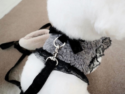 即納 Mink fur harness グレー