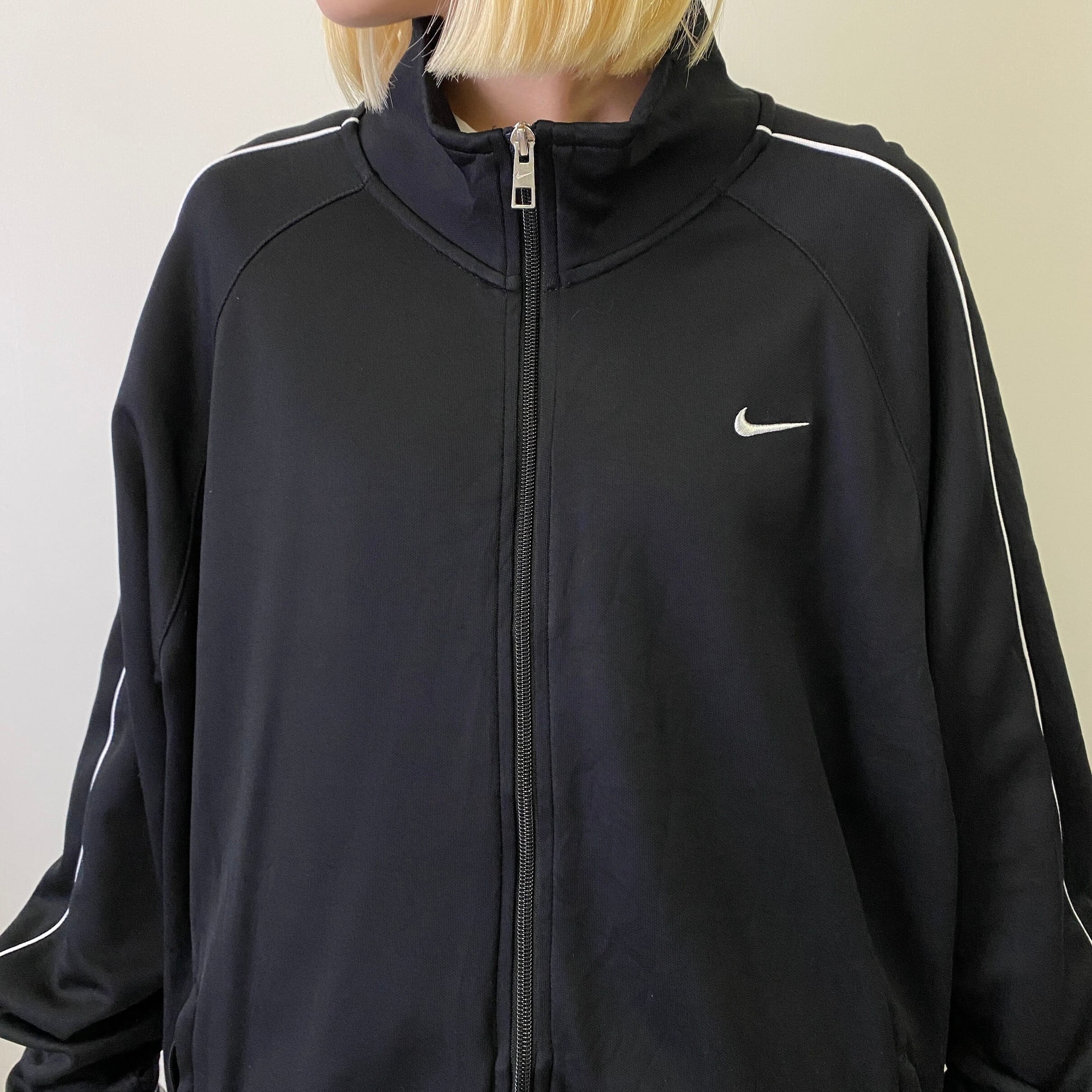 定番 NIKE ナイキ トラックジャケットワンポイントロゴ ブラック 2XL