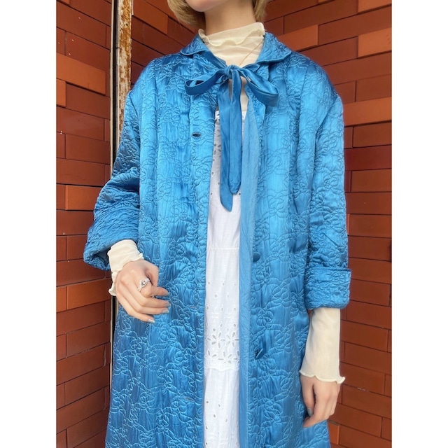 blue quilting gown