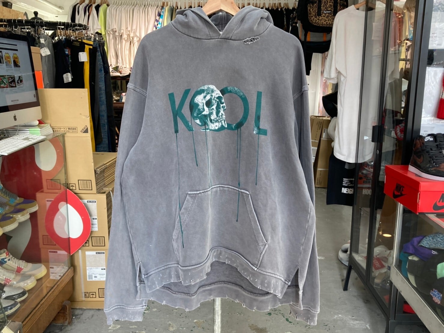 ALCHEMIST PERFECT OVERSIZED DAMEGE SWEAT HOODIE KOOL LARGE 2130 