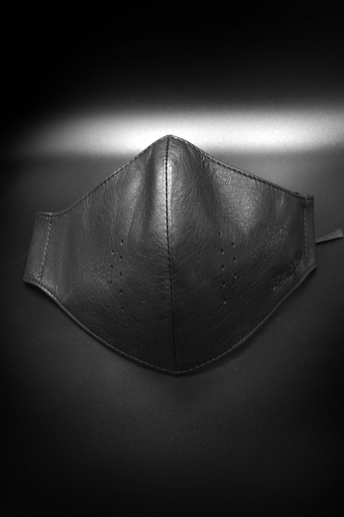 Item No.0374：RH Smooth Back Leather Surgical Mask/BLACK