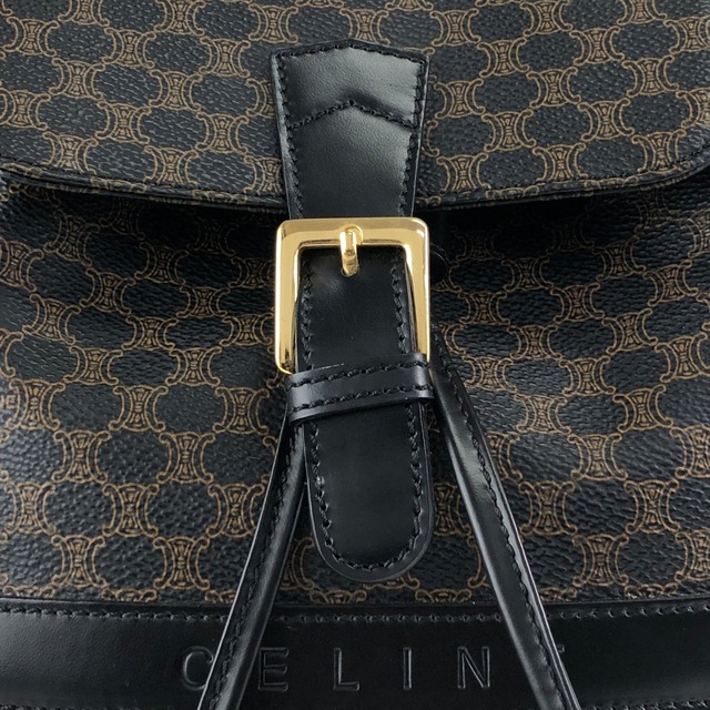 CELINE セリーヌ マカダム リュック ブラック ロゴ PVC レザー バックパック vintage ヴィンテージ オールド ed4nn3