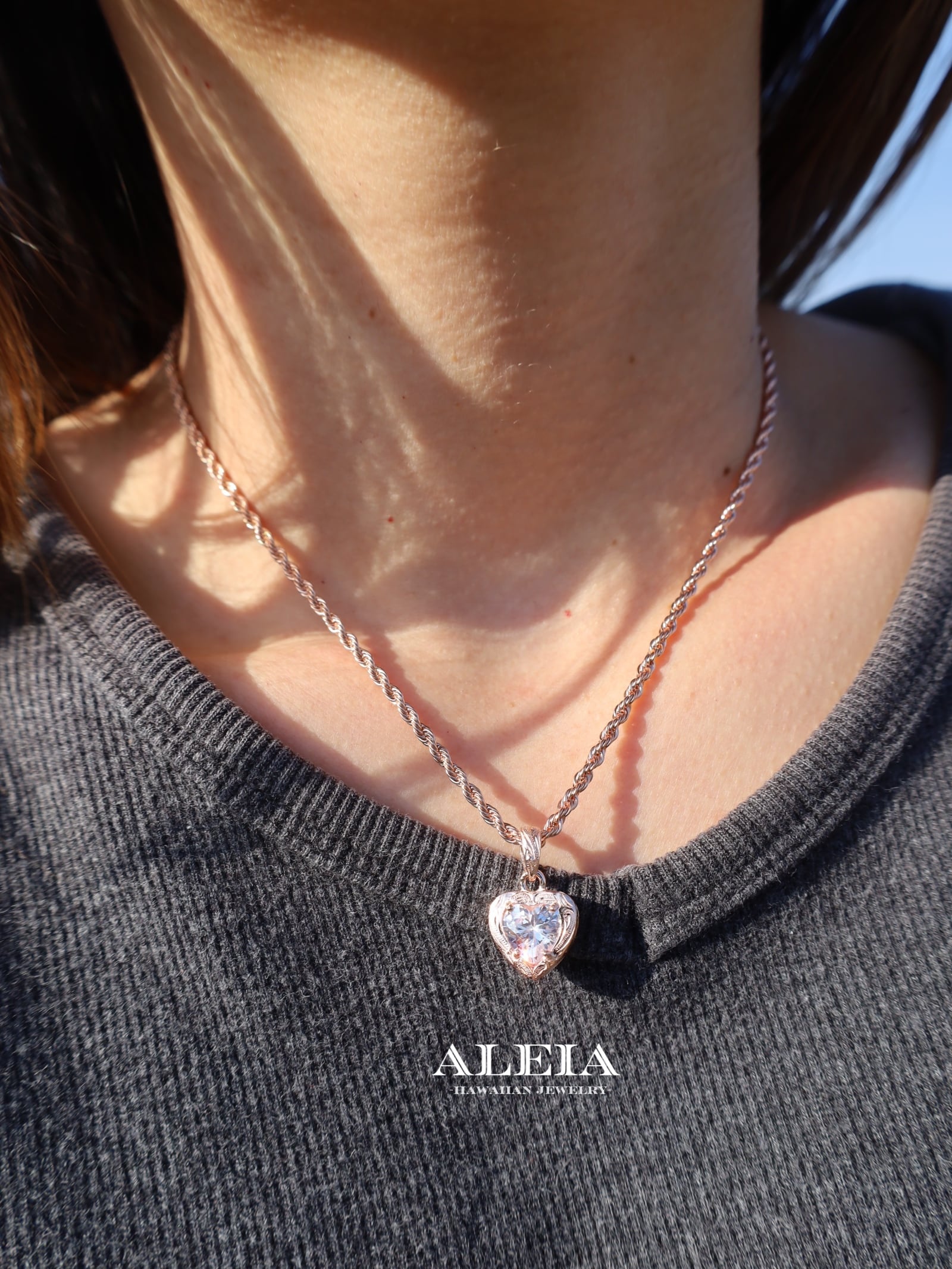 Heart Zirconia Necklace [316L] ハワイアンジュエリー | ALEIA