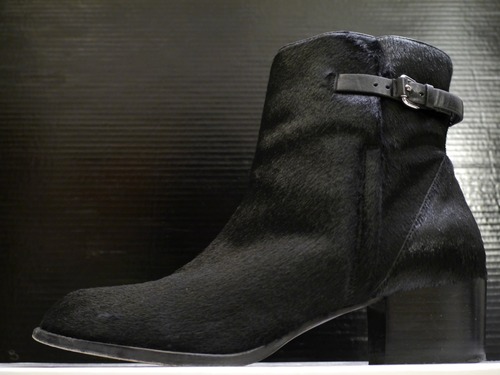 美品11万★ALEXANDER WANG アレキサンダーワン ベルテッドデザイン ハラコレザー ショート ブーツ ブーティ 黒38★ 希少な黒のハラコモデル