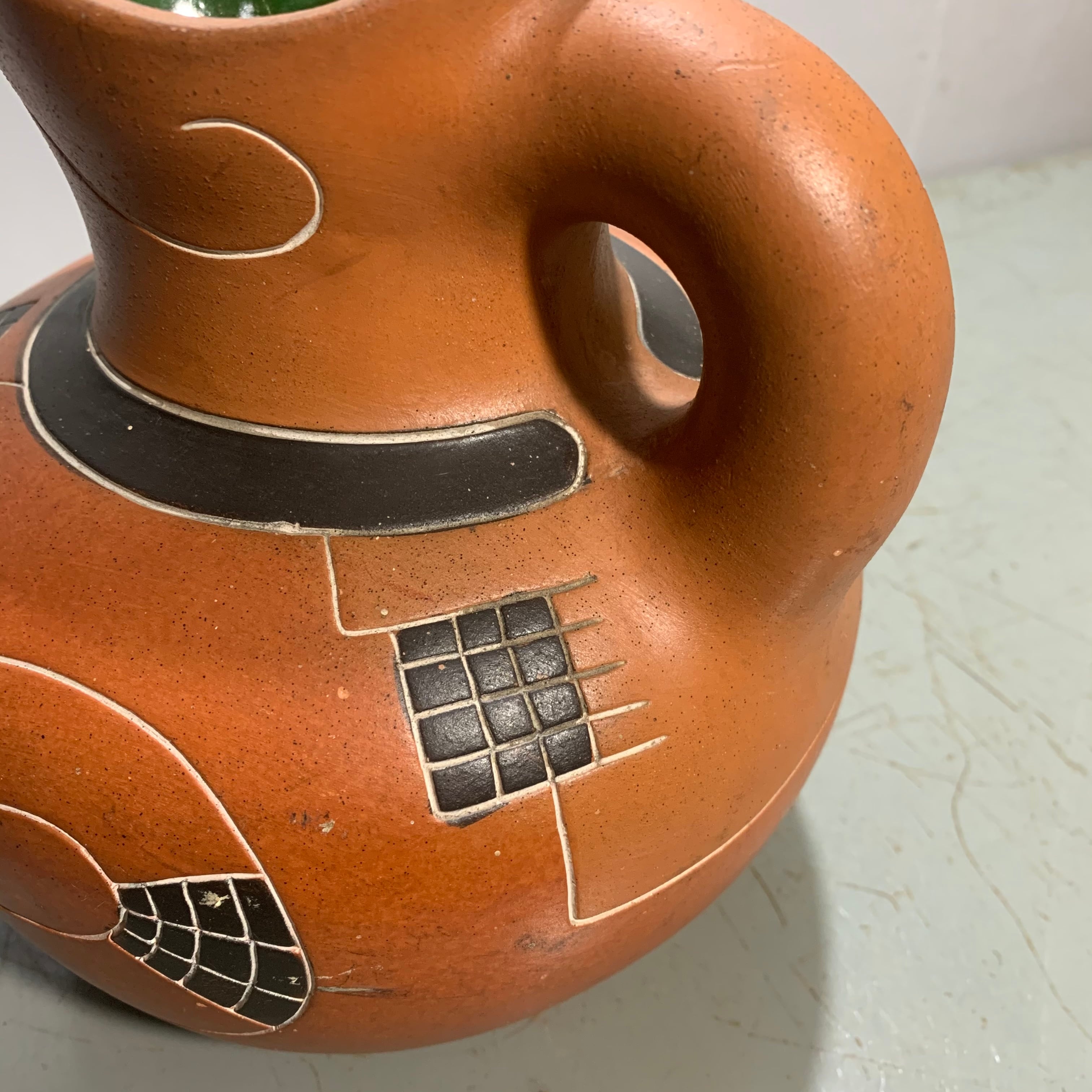 Mexico メキシコ ハンドペイント 陶器 水差し ウォーターピッチャー 壺