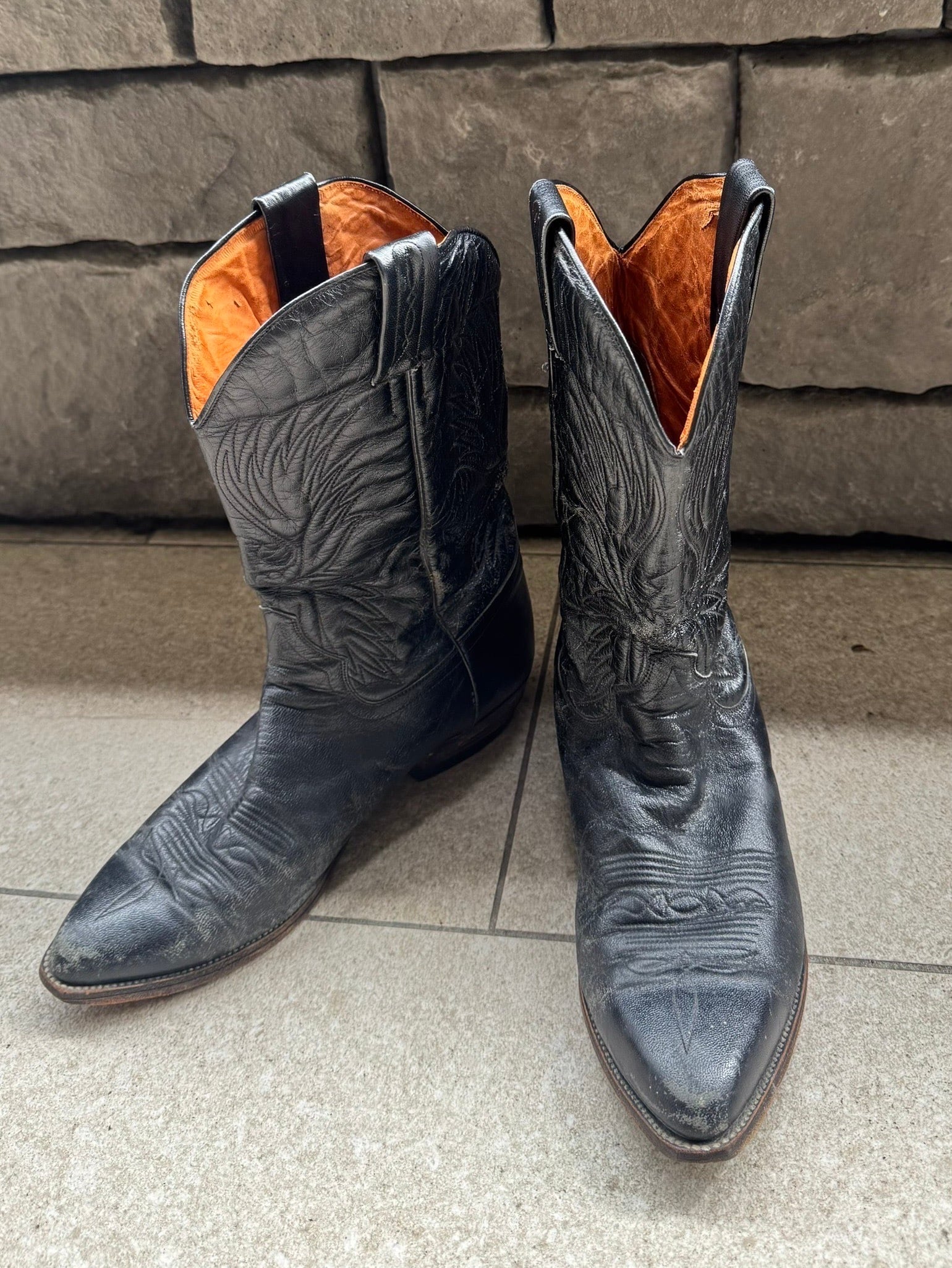 90s〜00s TONY MORA Black Leather Western Boots | HENAMA ONLINE STORE