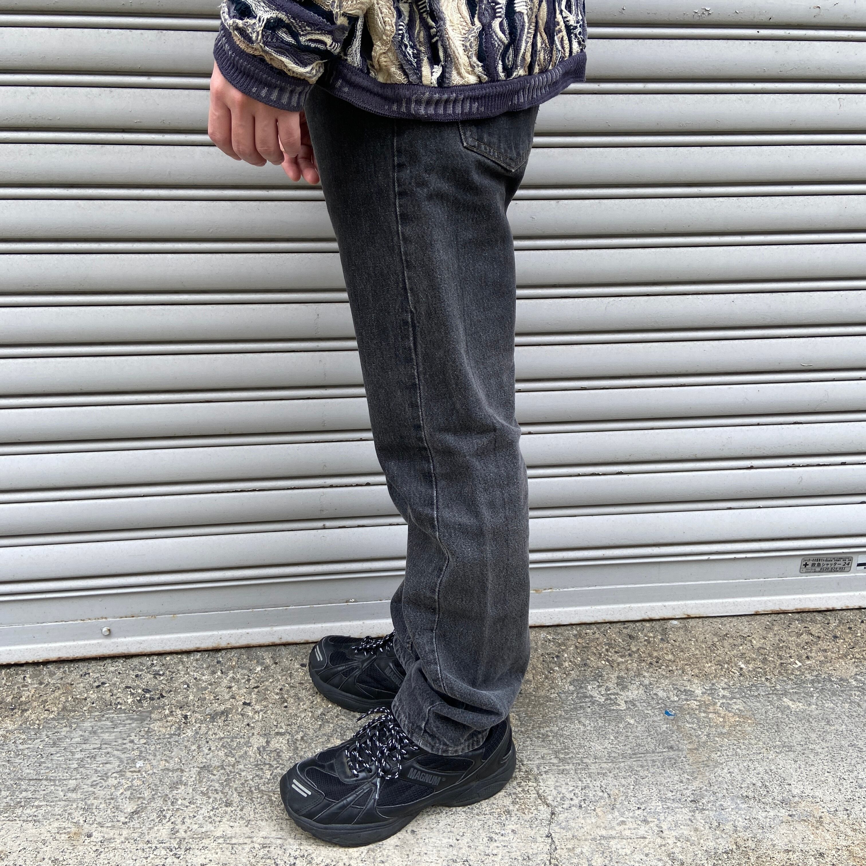 90s USA リーバイス 501 先染めブラック ブラックデニム W31L30 | 古着