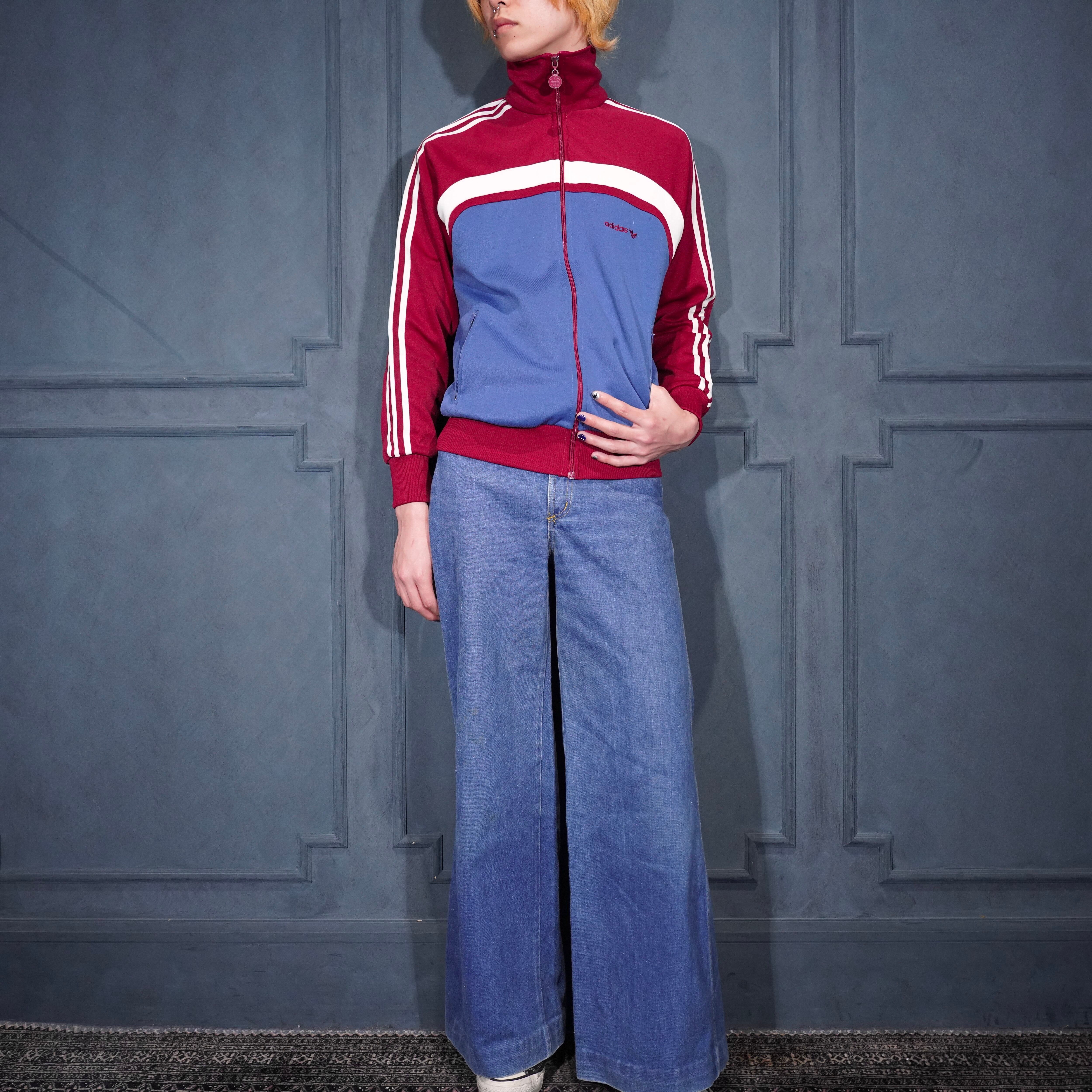 80's USA VINTAGE adidas LOGO EMBROIDERY DESIGN TRACK JACKET MADE