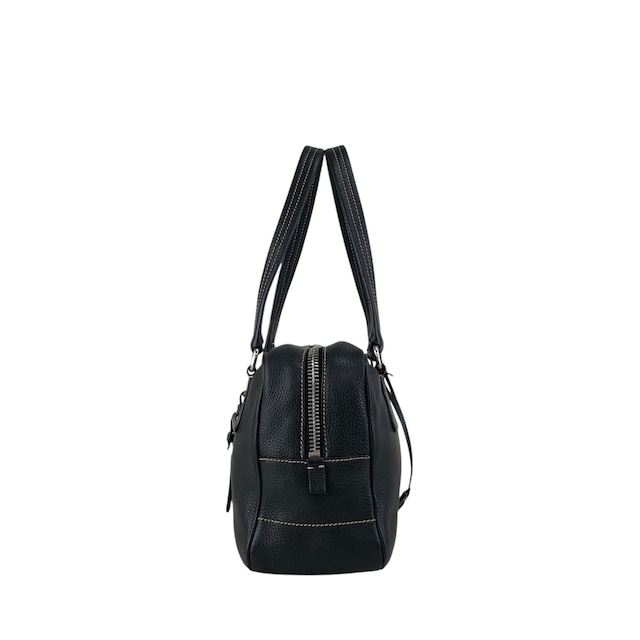 PRADA プラダ ハンドバッグ ブラック ロゴ型押し レザー ミニボストン vintage ヴィンテージ オールド wuztbm