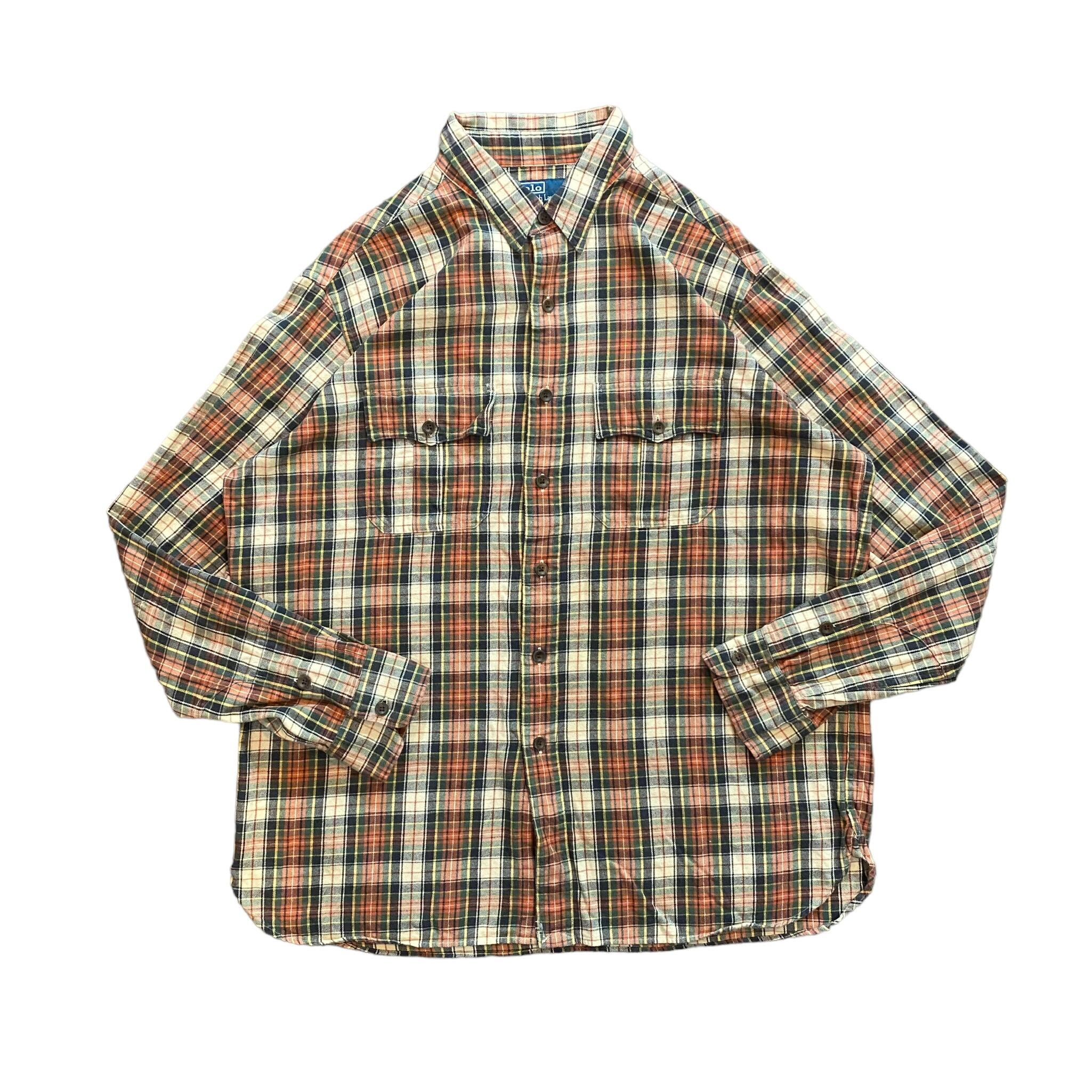 ポロラルフローレン 90s vintage ネルシャツ XL No.696