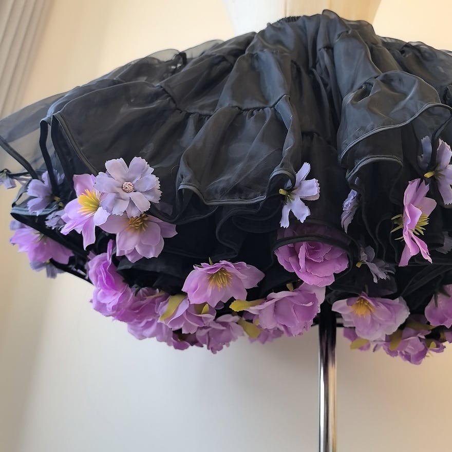 フラワーパニエ 花飾り ゴスロリ 甘ロリ 姫系 40cm丈｜SEASONZ