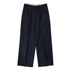 STRETCH TWILL DOUBLE TUCK PANTS / ストレッチツイルダブルタックパンツ (NAVY)