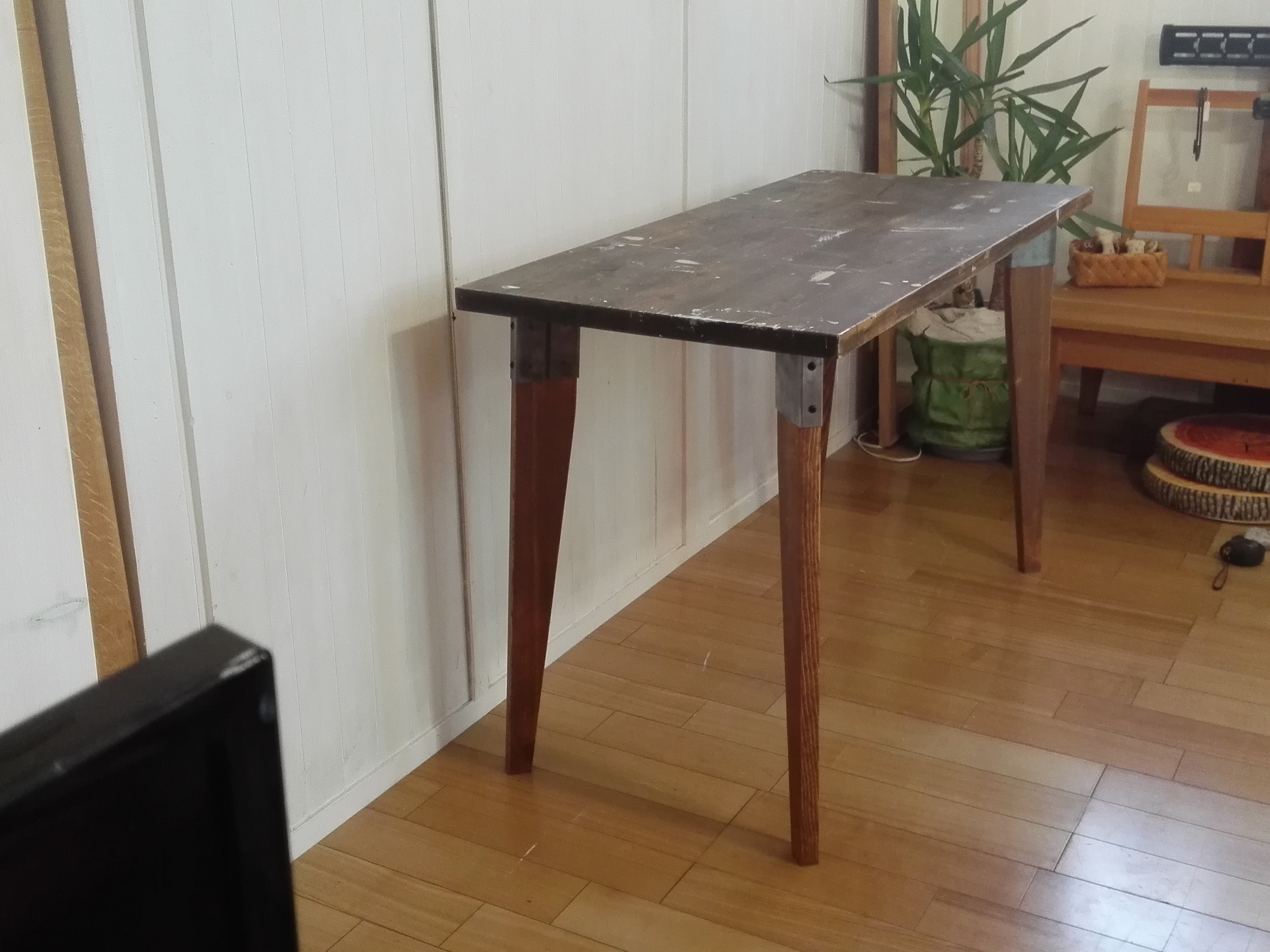 テーパーレッグ テーブル脚 スプルース DIY 素材 アイアン脚 鉄脚