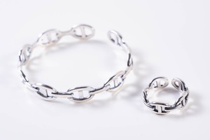 silver wide chain bangle [SV925]