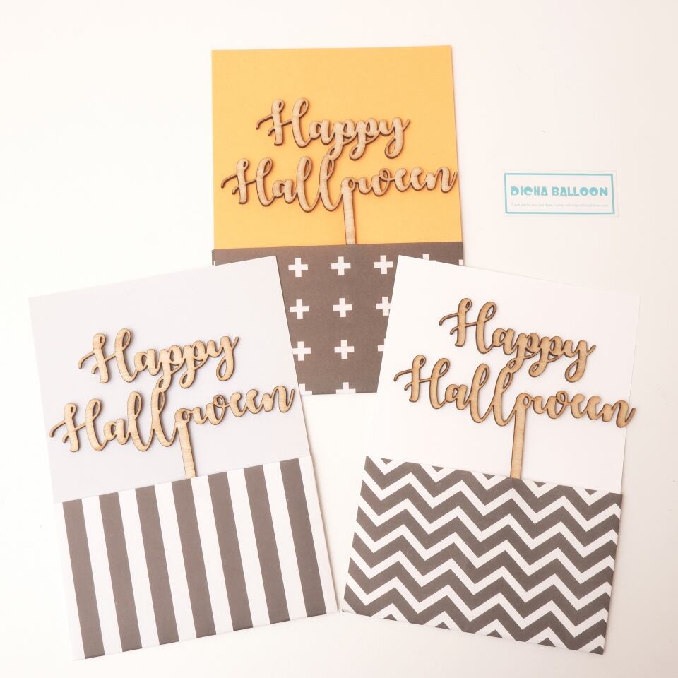 【木製ケーキトッパー】Happy halloween