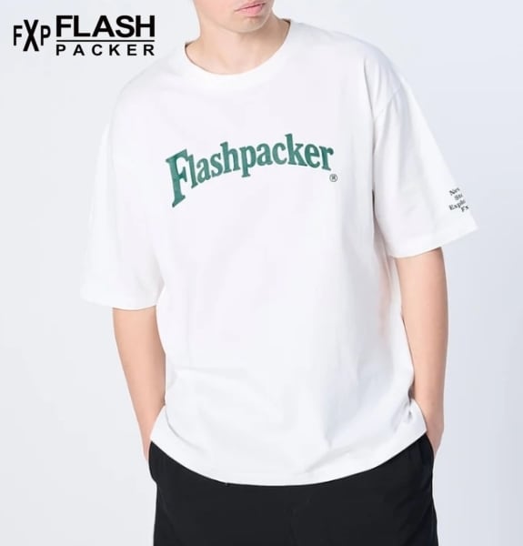 フラッシュパッカー Tシャツ 半袖 ボックスシルエット ドライシルキーコットン FLASH PACKER XT-CLC Dry Silky Cotton WHITE