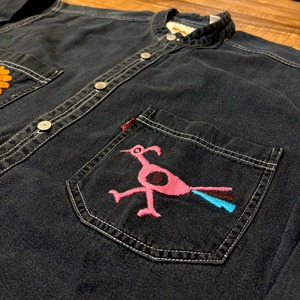 ナスングワム【Nasngwam】Indian motif Denim Shirt　Mサイズ