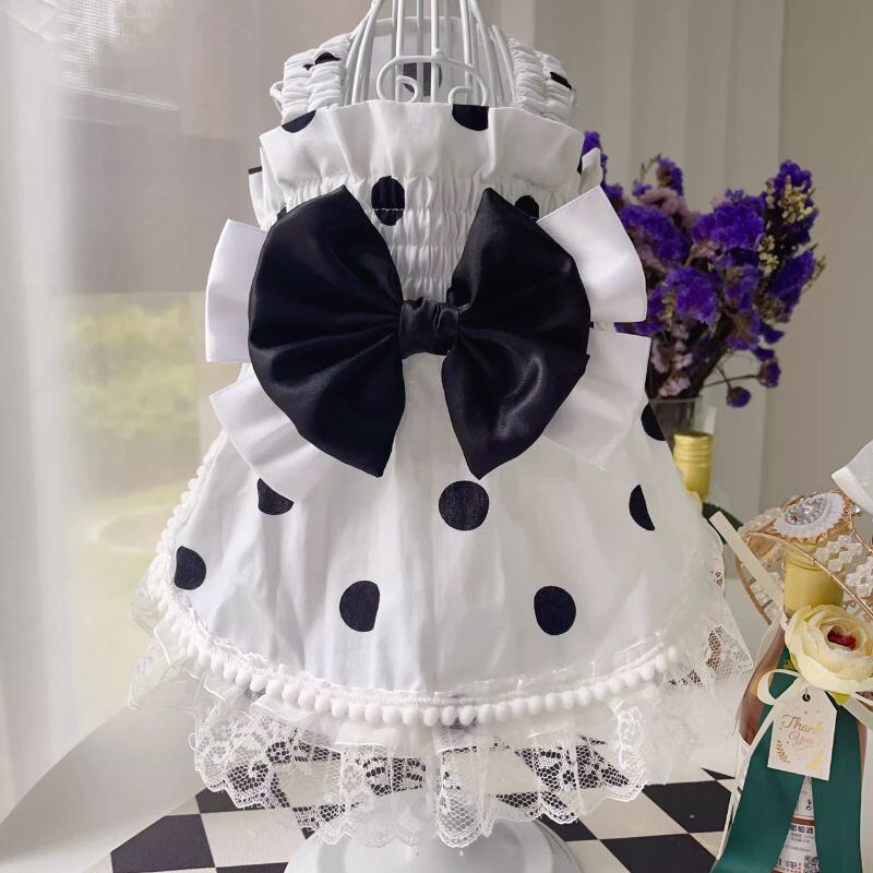 ビッグリボン ドットワンピース 犬服 00303