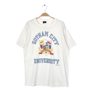 80s バットマン ロビン USA製 ヴィンテージTシャツ カレッジ シングルステッチ GOTHAM CITY ホワイト サイズXL相当 古着 BB0784