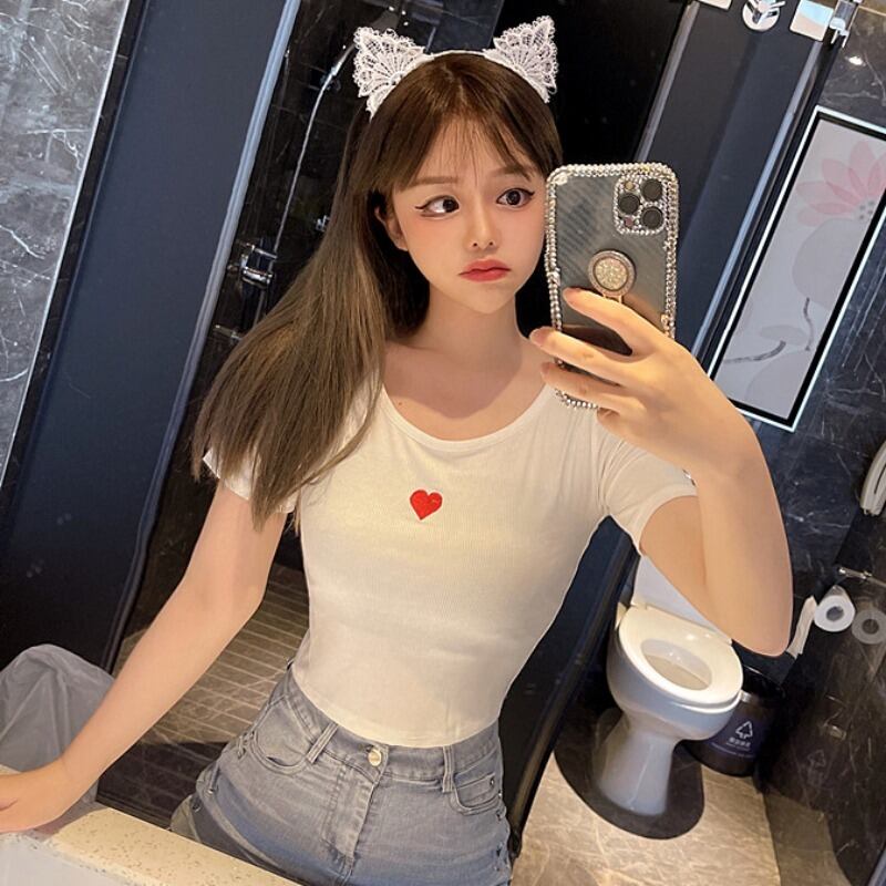 スタイルショートクロップドTシャツ トップス ハンチェンe80733600724