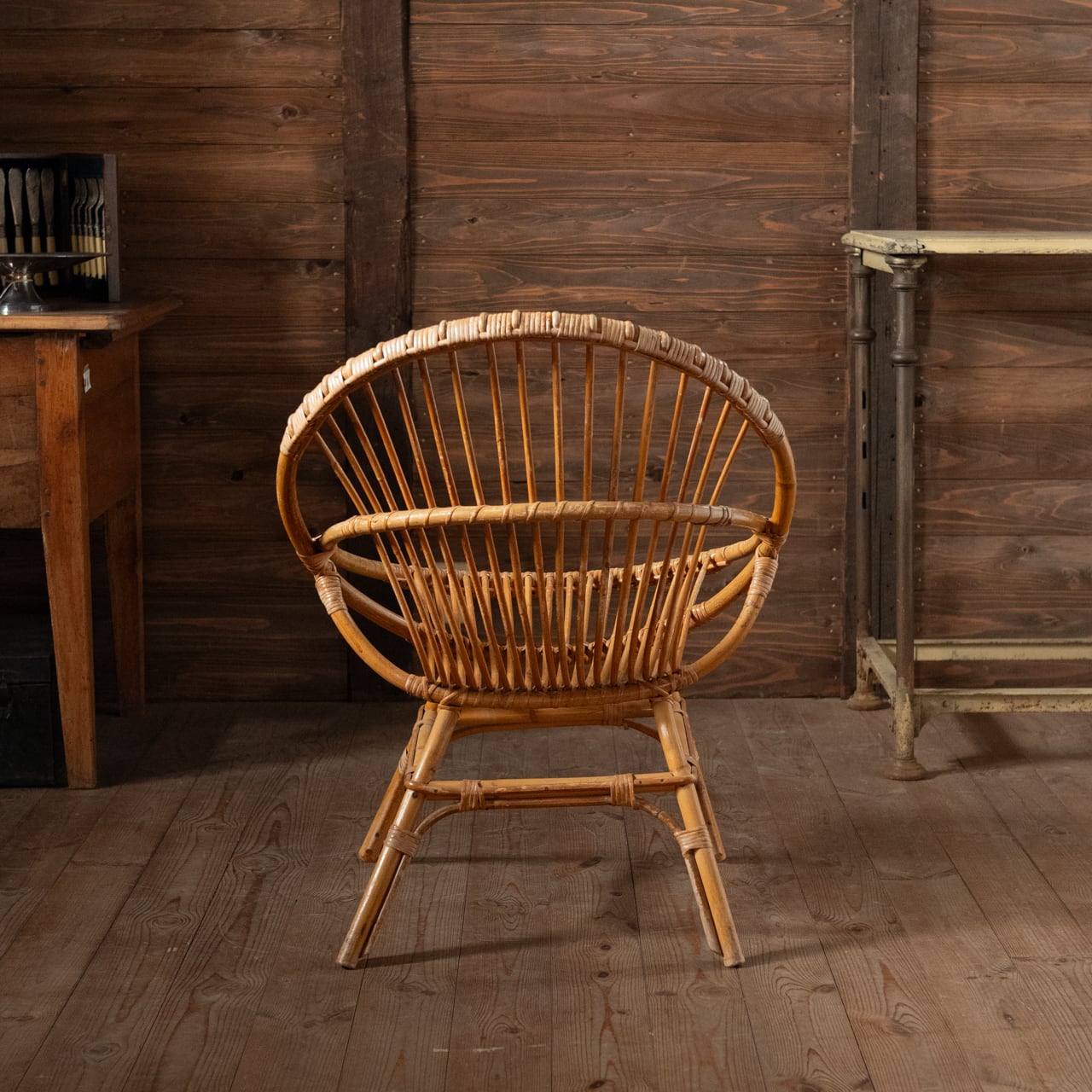 Rattan Chair / ラタン チェア〈椅子・ソファ・籐張り・店舗什器