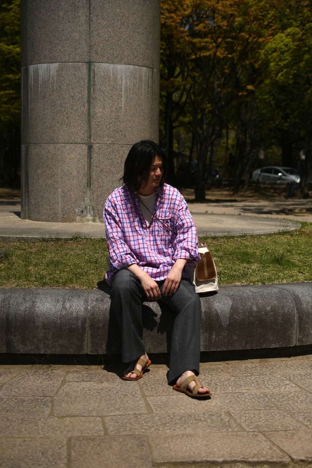 NDIVIDUALIZED SHIRTS / Ex Linen pullover shirt (Pink Plaid)