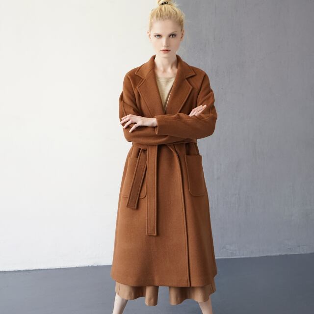 予約販売】コート レディース 秋 冬 ロングコート ウール ウエスト