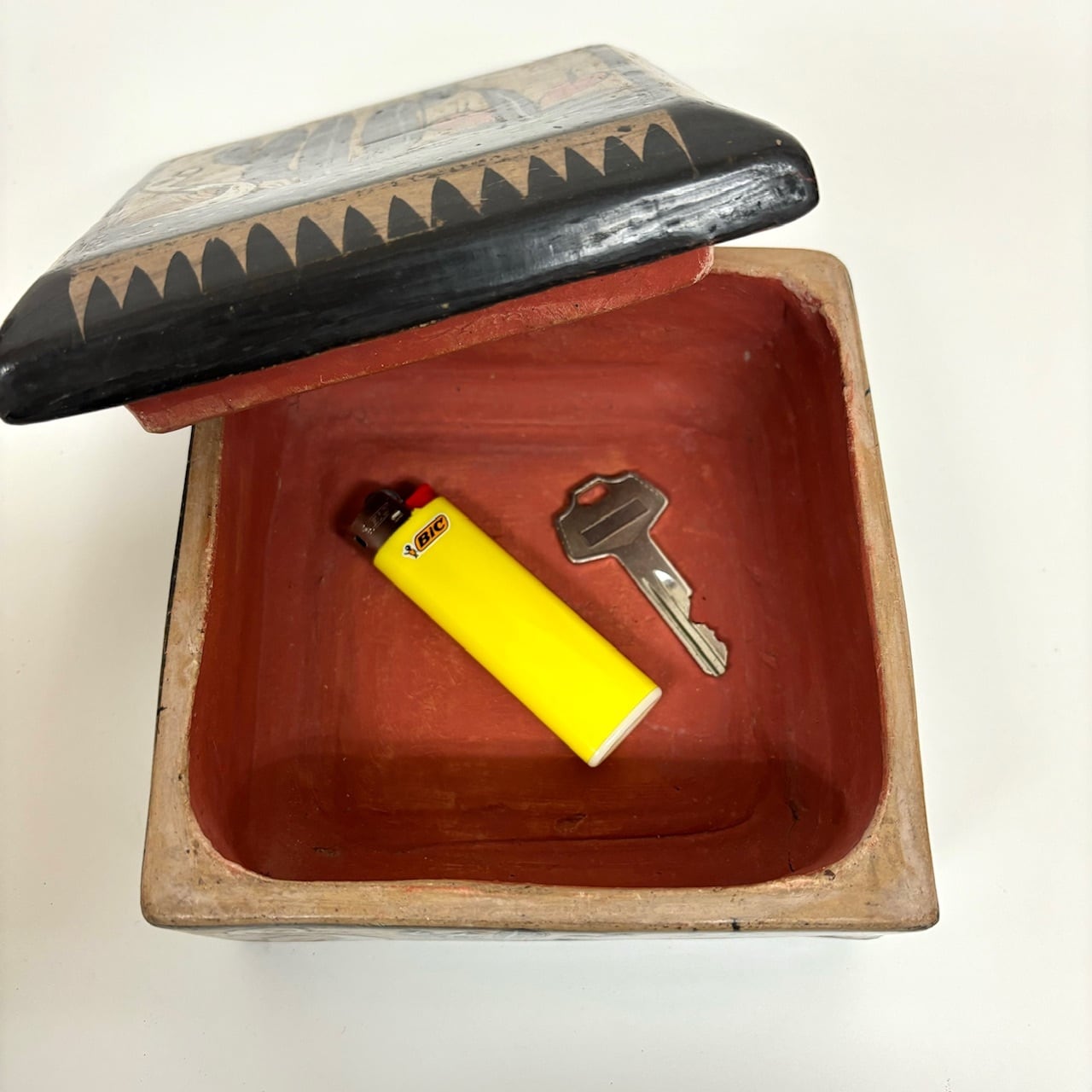 Mexico メキシコ トナラ焼き ハンドペイント 小物入れ ジュエリー