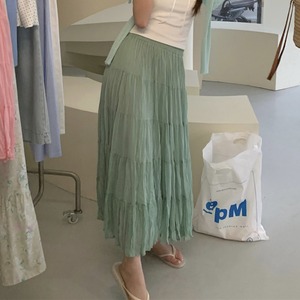 ワッシャー ティアード ロングスカート 10075