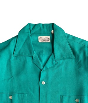 Vintage 50-60s Rayon loop collar shirt -towncraft-